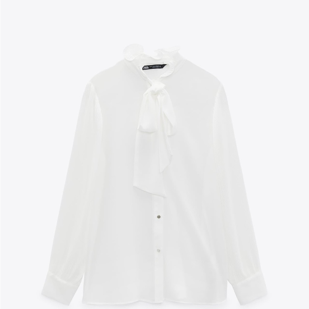 ZARA PLEATED SLEEVE BLOUSE NWT